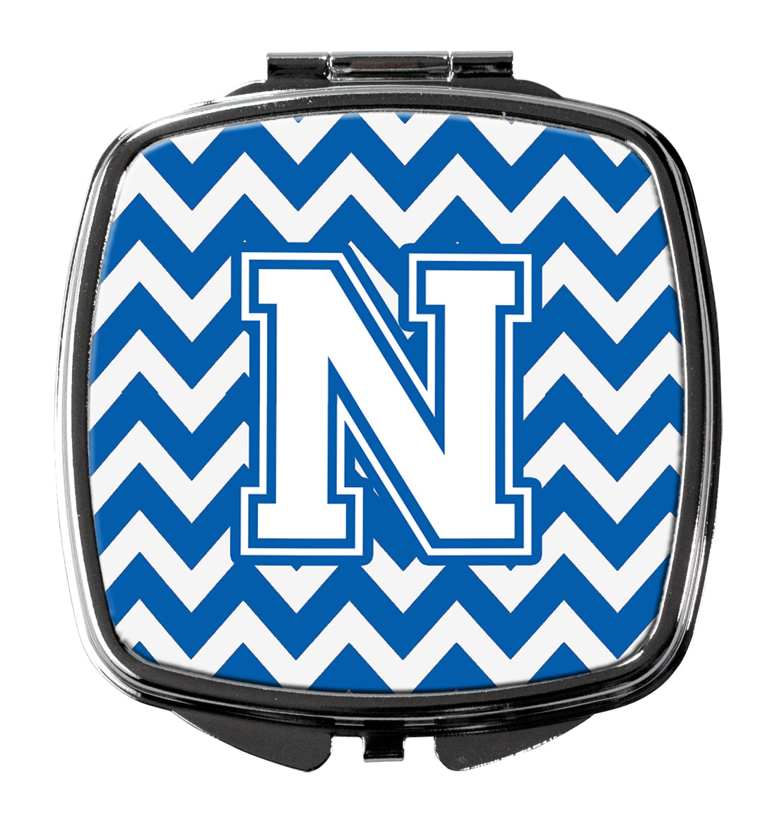 Letter N Chevron Blue and White Compact Mirror CJ1045-NSCM by Caroline's Treasures