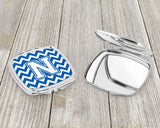 Letter N Chevron Blue and White Compact Mirror CJ1045-NSCM by Caroline's Treasures