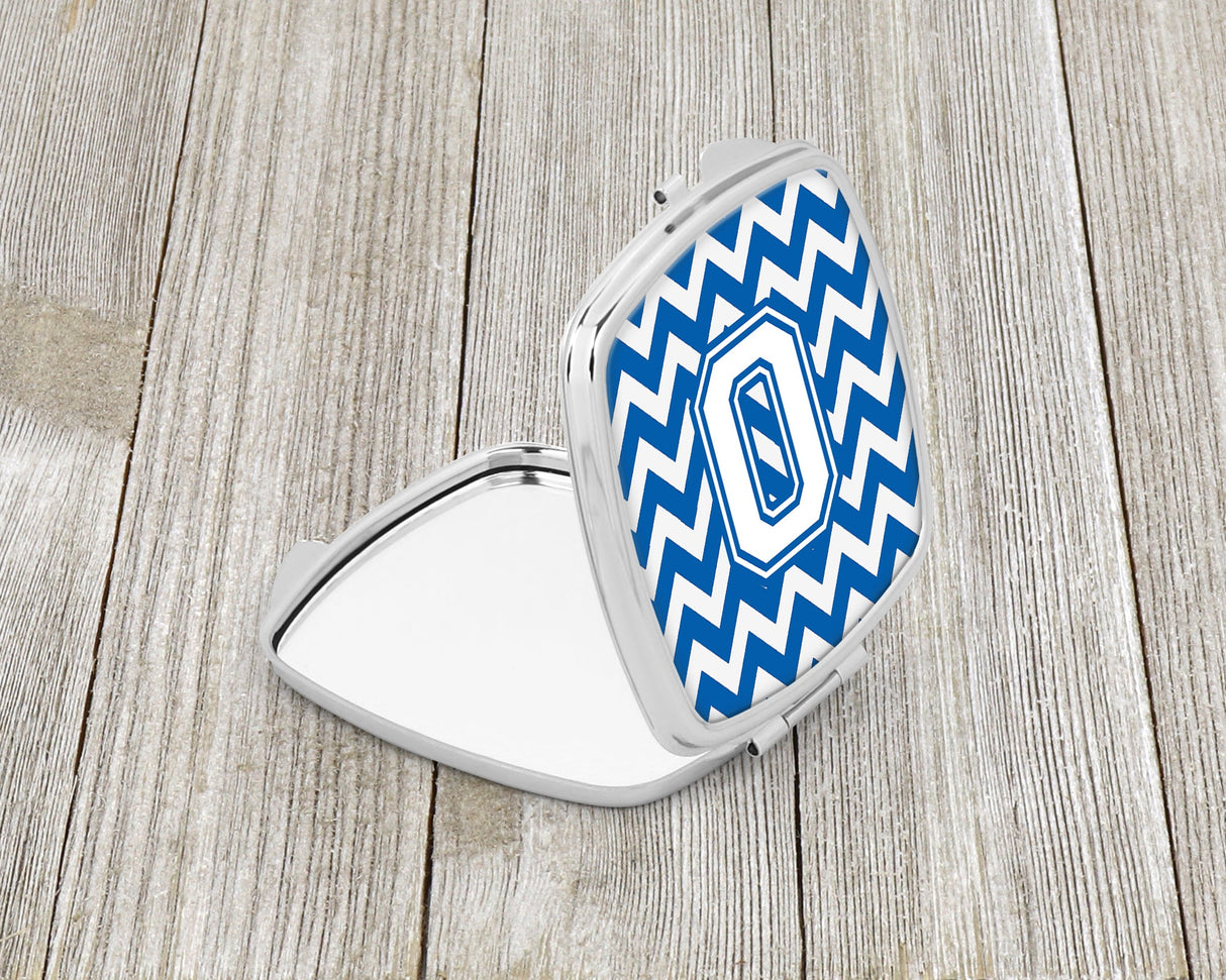 Letter O Chevron Blue and White Compact Mirror CJ1045-OSCM by Caroline's Treasures