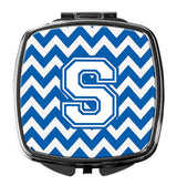 Letter S Chevron Blue and White Compact Mirror CJ1045-SSCM by Caroline's Treasures