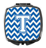 Letter T Chevron Blue and White Compact Mirror CJ1045-TSCM by Caroline's Treasures