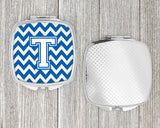 Letter T Chevron Blue and White Compact Mirror CJ1045-TSCM by Caroline's Treasures