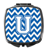 Letter U Chevron Blue and White Compact Mirror CJ1045-USCM by Caroline's Treasures