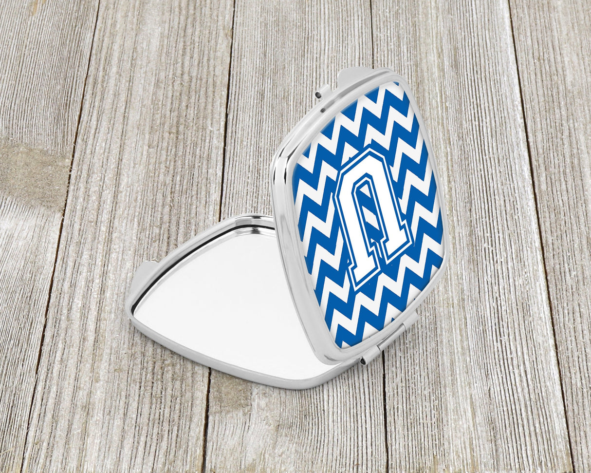 Letter U Chevron Blue and White Compact Mirror CJ1045-USCM by Caroline's Treasures