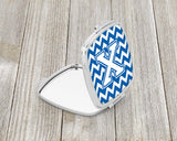 Letter X Chevron Blue and White Compact Mirror CJ1045-XSCM by Caroline's Treasures