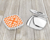 Letter X Chevron Orange and White Compact Mirror CJ1046-XSCM by Caroline's Treasures