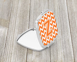 Letter Z Chevron Orange and White Compact Mirror CJ1046-ZSCM by Caroline's Treasures