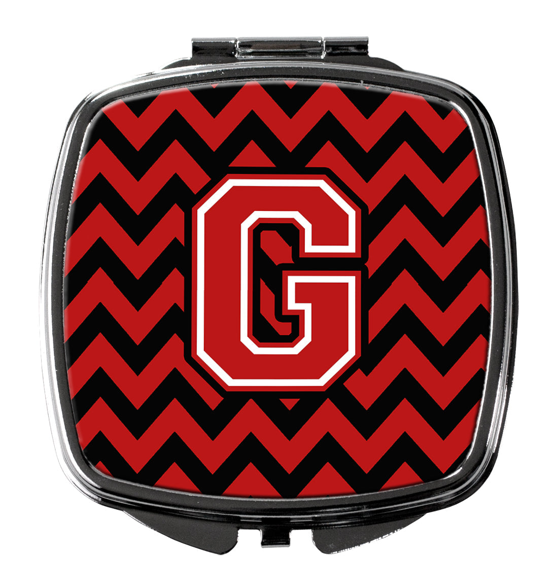 Letter G Chevron Black and Red   Compact Mirror CJ1047-GSCM by Caroline's Treasures