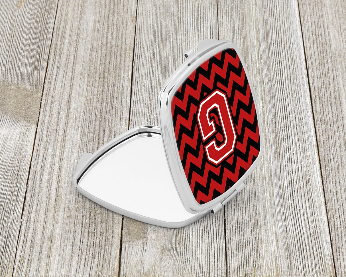 Letter G Chevron Black and Red   Compact Mirror CJ1047-GSCM by Caroline's Treasures