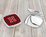 Letter H Chevron Black and Red   Compact Mirror CJ1047-HSCM by Caroline's Treasures