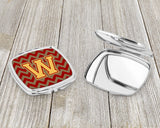 Letter W Chevron Garnet and Gold  Compact Mirror CJ1048-WSCM by Caroline's Treasures