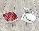 Letter G Chevron Maroon and White Compact Mirror CJ1049-GSCM by Caroline's Treasures