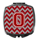 Letter O Chevron Maroon and White Compact Mirror CJ1049-OSCM by Caroline's Treasures