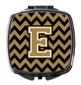 Letter E Chevron Black and Gold  Compact Mirror CJ1050-ESCM by Caroline's Treasures