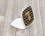 Letter L Chevron Black and Gold  Compact Mirror CJ1050-LSCM by Caroline's Treasures