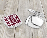 Letter D Chevron Maroon and White  Compact Mirror CJ1051-DSCM by Caroline's Treasures