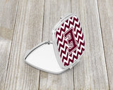 Letter E Chevron Maroon and White  Compact Mirror CJ1051-ESCM by Caroline's Treasures