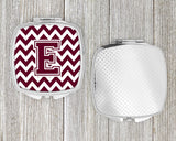 Letter E Chevron Maroon and White  Compact Mirror CJ1051-ESCM by Caroline's Treasures