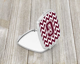 Letter G Chevron Maroon and White  Compact Mirror CJ1051-GSCM by Caroline's Treasures