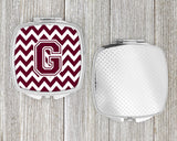 Letter G Chevron Maroon and White  Compact Mirror CJ1051-GSCM by Caroline's Treasures