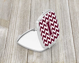 Letter I Chevron Maroon and White  Compact Mirror CJ1051-ISCM by Caroline's Treasures