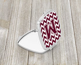 Letter M Chevron Maroon and White  Compact Mirror CJ1051-MSCM by Caroline's Treasures