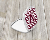 Letter V Chevron Maroon and White  Compact Mirror CJ1051-VSCM by Caroline's Treasures