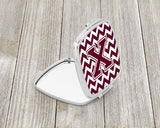 Letter X Chevron Maroon and White  Compact Mirror CJ1051-XSCM by Caroline's Treasures