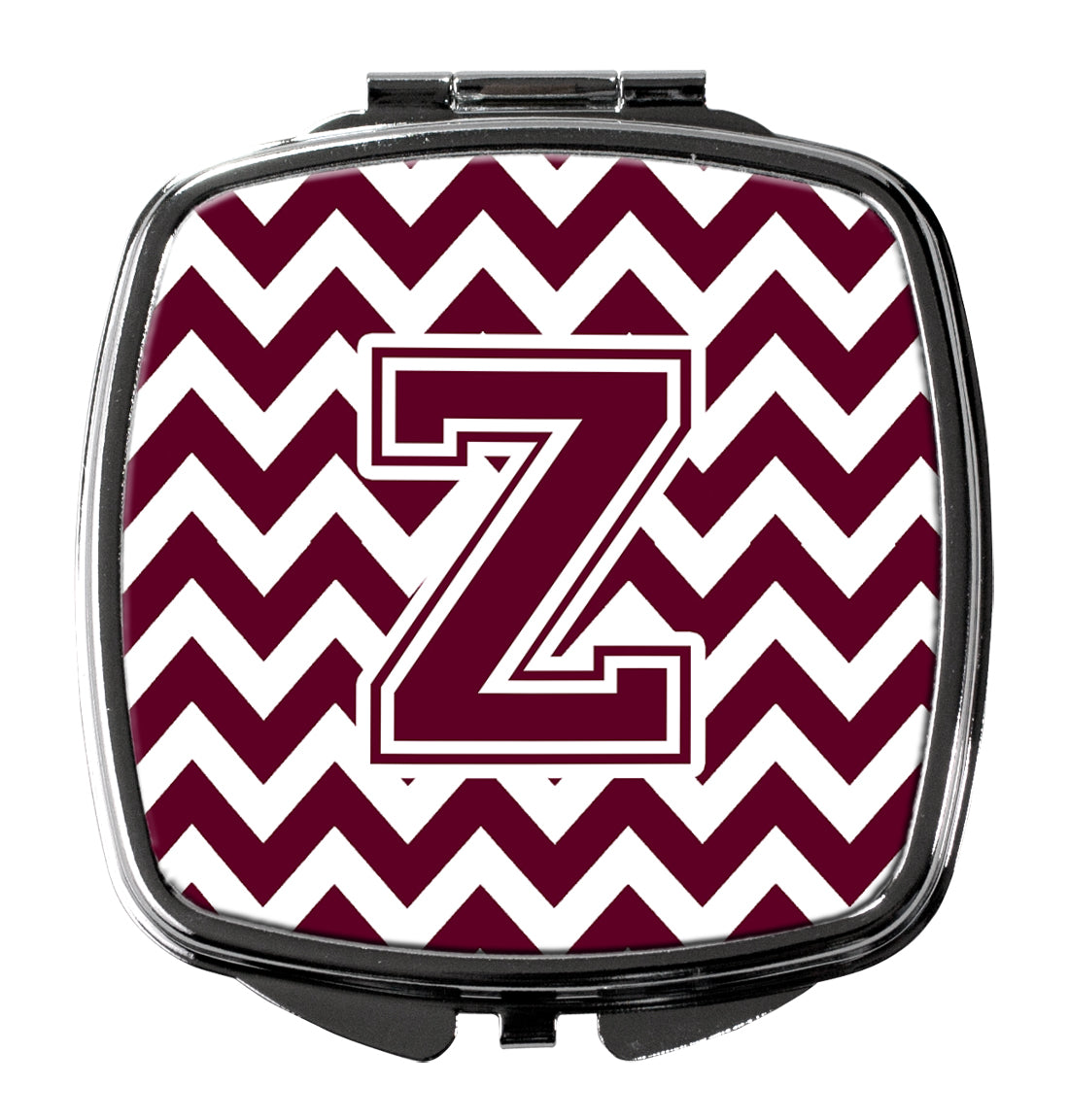 Letter Z Chevron Maroon and White  Compact Mirror CJ1051-ZSCM by Caroline's Treasures