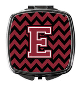 Letter E Chevron Garnet and Black  Compact Mirror CJ1052-ESCM by Caroline's Treasures