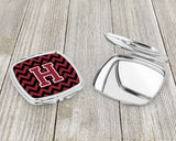 Letter H Chevron Garnet and Black  Compact Mirror CJ1052-HSCM by Caroline's Treasures