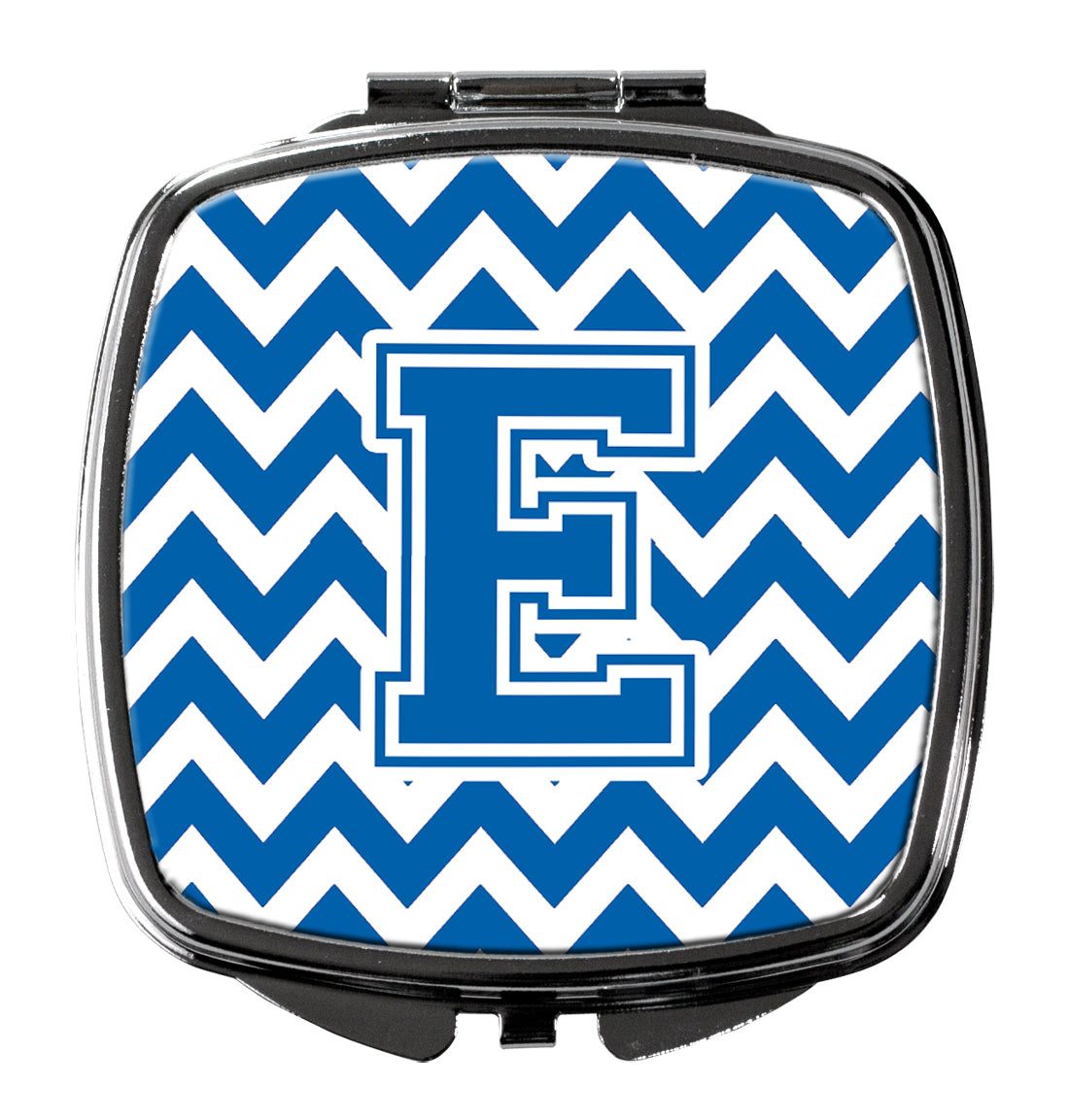 Letter E Chevron Blue and White Compact Mirror CJ1056-ESCM by Caroline's Treasures