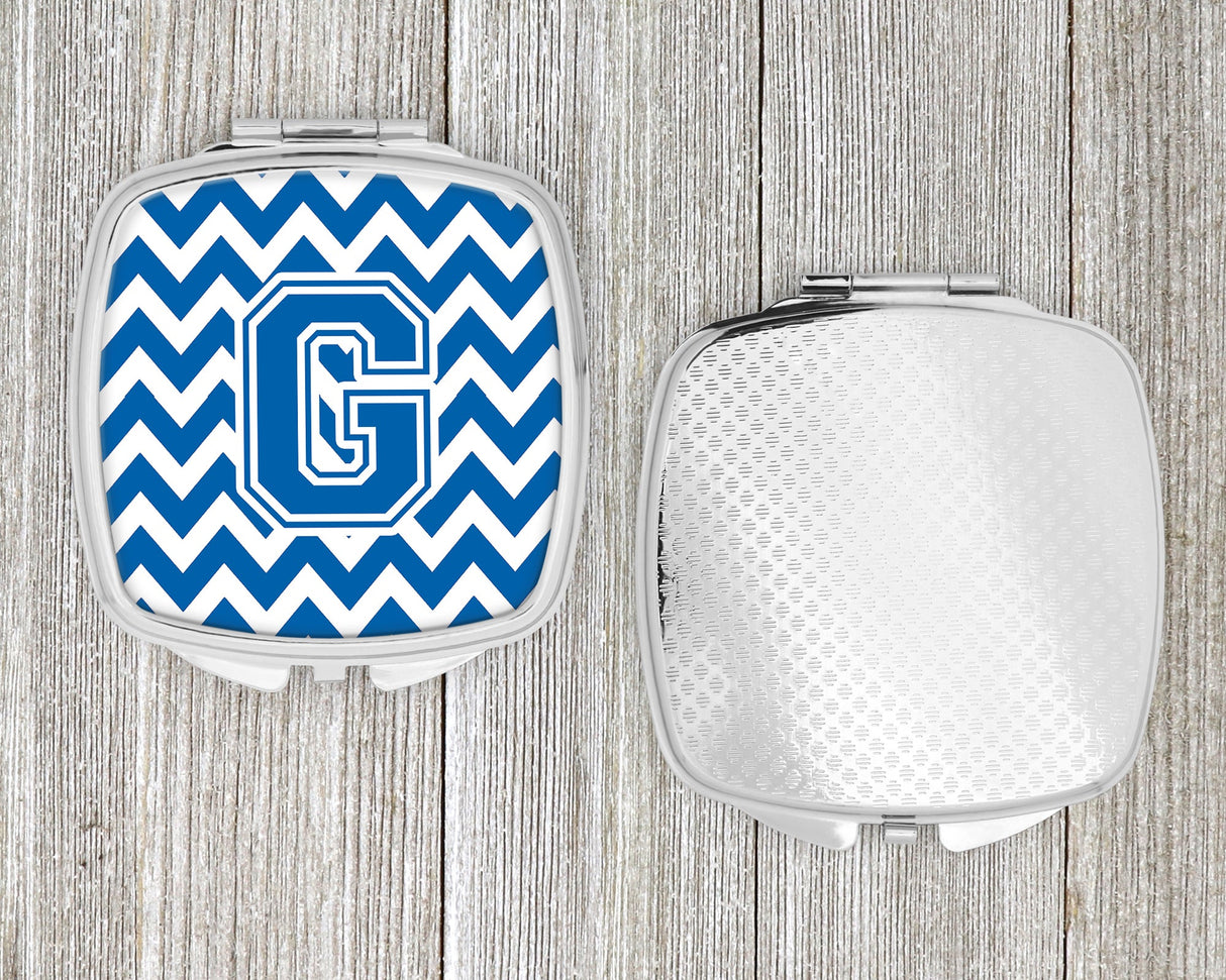 Letter G Chevron Blue and White Compact Mirror CJ1056-GSCM by Caroline's Treasures