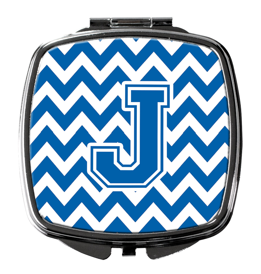 Letter J Chevron Blue and White Compact Mirror CJ1056-JSCM by Caroline's Treasures