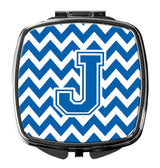 Letter J Chevron Blue and White Compact Mirror CJ1056-JSCM by Caroline's Treasures