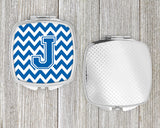 Letter J Chevron Blue and White Compact Mirror CJ1056-JSCM by Caroline's Treasures