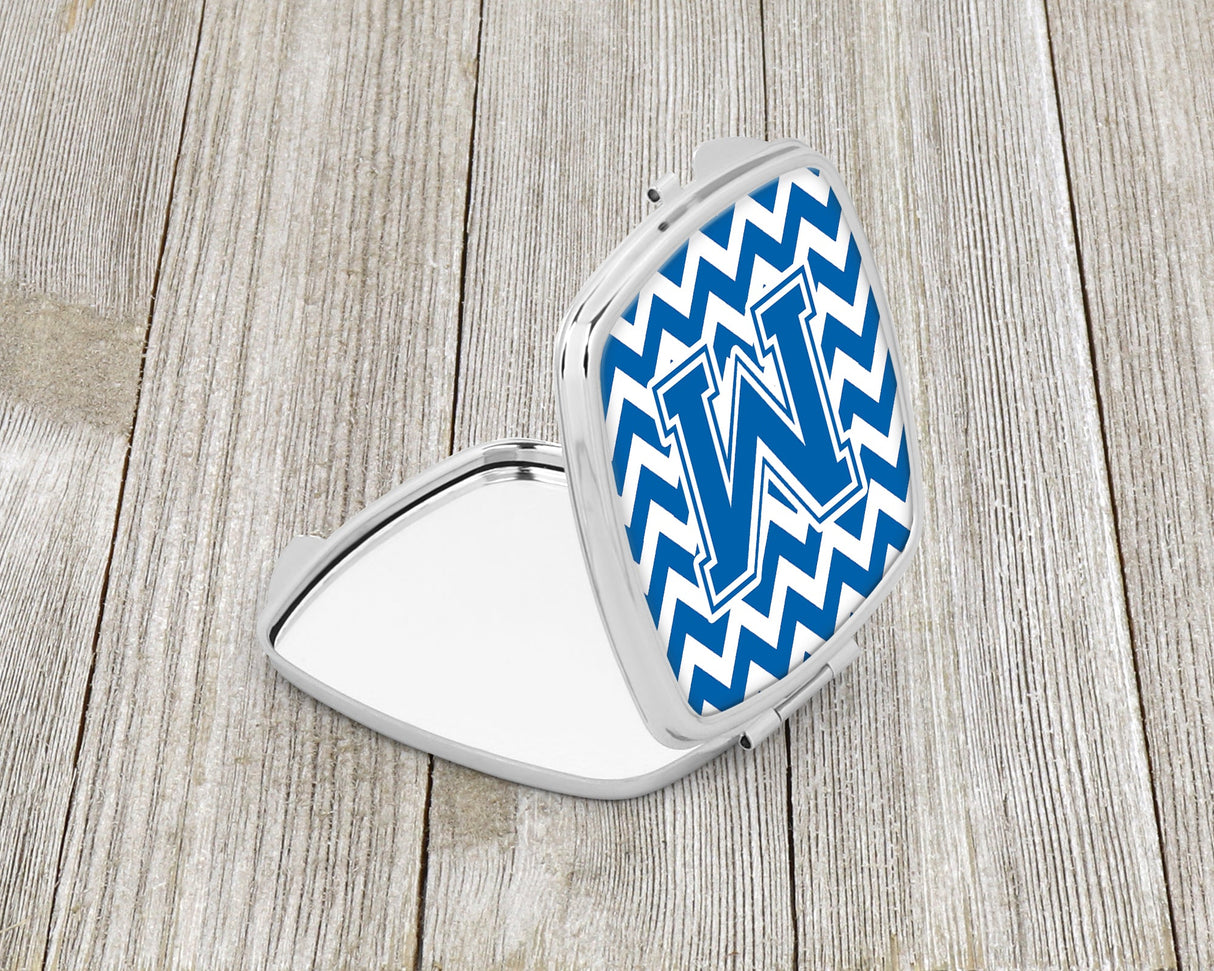 Letter M Chevron Blue and White Compact Mirror CJ1056-MSCM by Caroline's Treasures