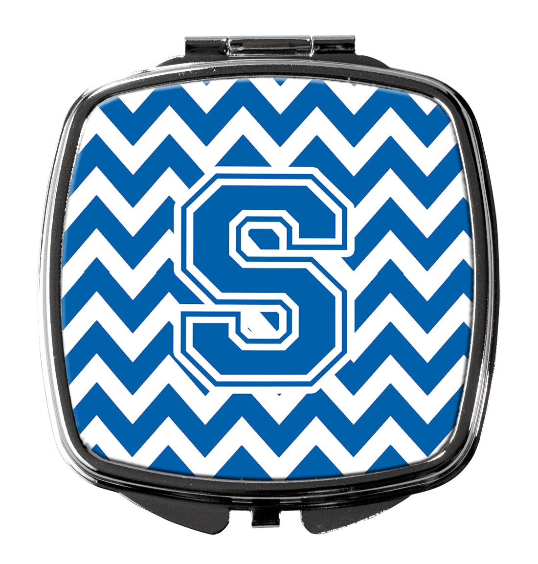 Letter S Chevron Blue and White Compact Mirror CJ1056-SSCM by Caroline's Treasures