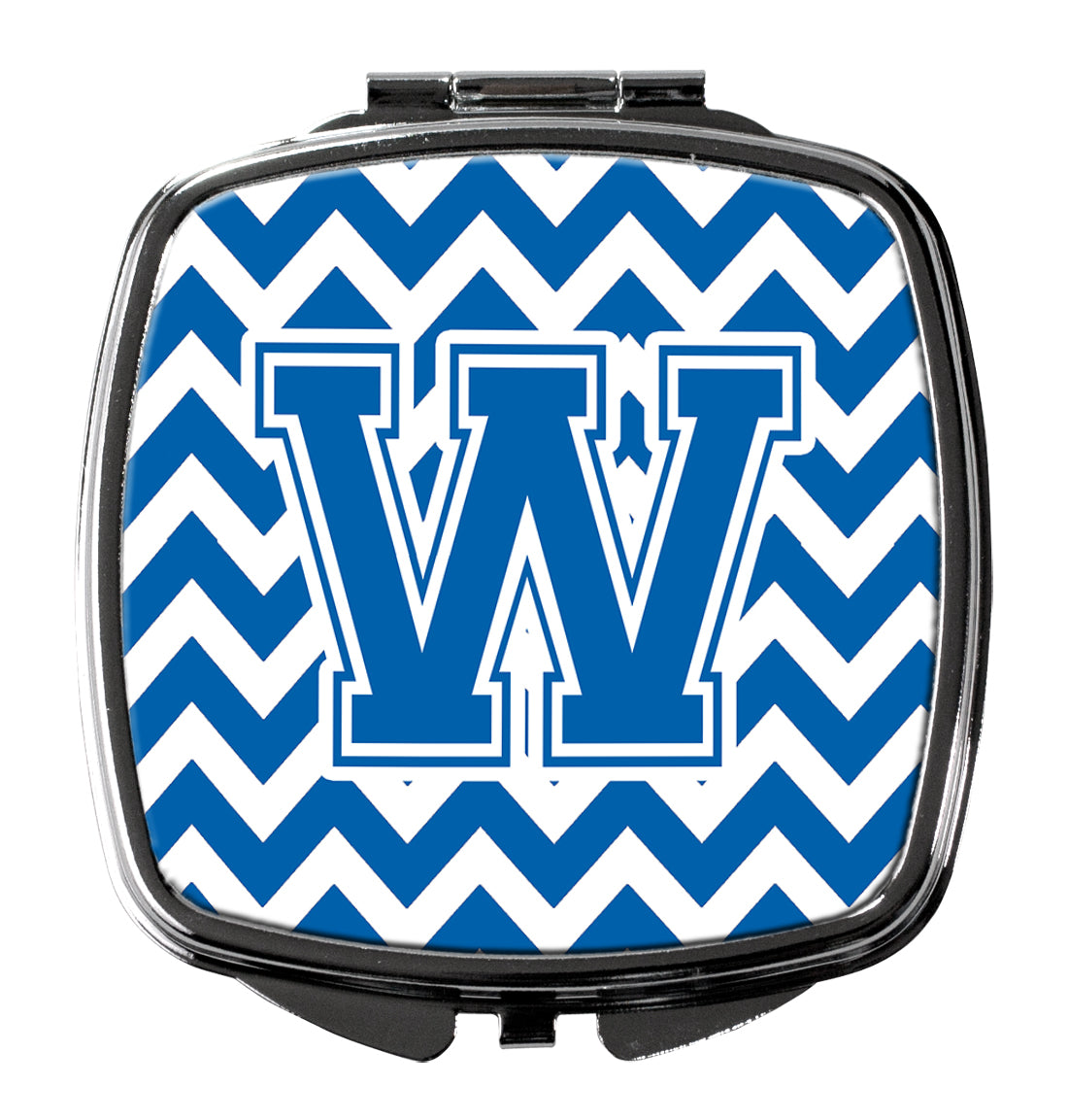 Letter W Chevron Blue and White Compact Mirror CJ1056-WSCM by Caroline's Treasures