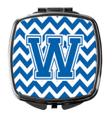 Letter W Chevron Blue and White Compact Mirror CJ1056-WSCM by Caroline's Treasures