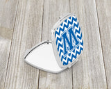 Letter W Chevron Blue and White Compact Mirror CJ1056-WSCM by Caroline's Treasures