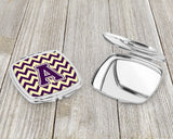 Letter A Chevron Purple and Gold Compact Mirror CJ1058-ASCM by Caroline's Treasures