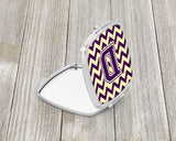 Letter D Chevron Purple and Gold Compact Mirror CJ1058-DSCM by Caroline's Treasures