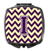 Letter I Chevron Purple and Gold Compact Mirror CJ1058-ISCM by Caroline's Treasures