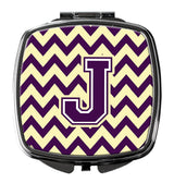 Letter J Chevron Purple and Gold Compact Mirror CJ1058-JSCM by Caroline's Treasures