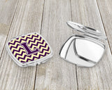 Letter L Chevron Purple and Gold Compact Mirror CJ1058-LSCM by Caroline's Treasures