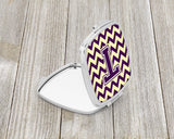 Letter T Chevron Purple and Gold Compact Mirror CJ1058-TSCM by Caroline's Treasures