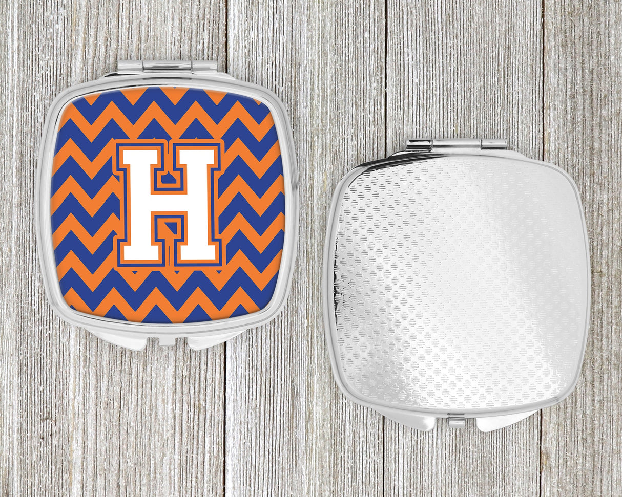 Letter H Chevron Blue and Orange #3 Compact Mirror CJ1060-HSCM by Caroline's Treasures