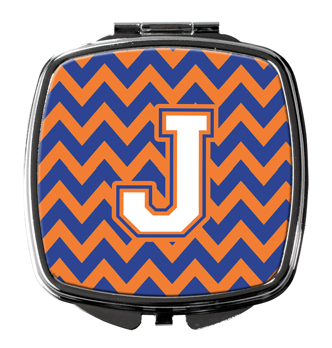 Letter J Chevron Blue and Orange #3 Compact Mirror CJ1060-JSCM by Caroline's Treasures