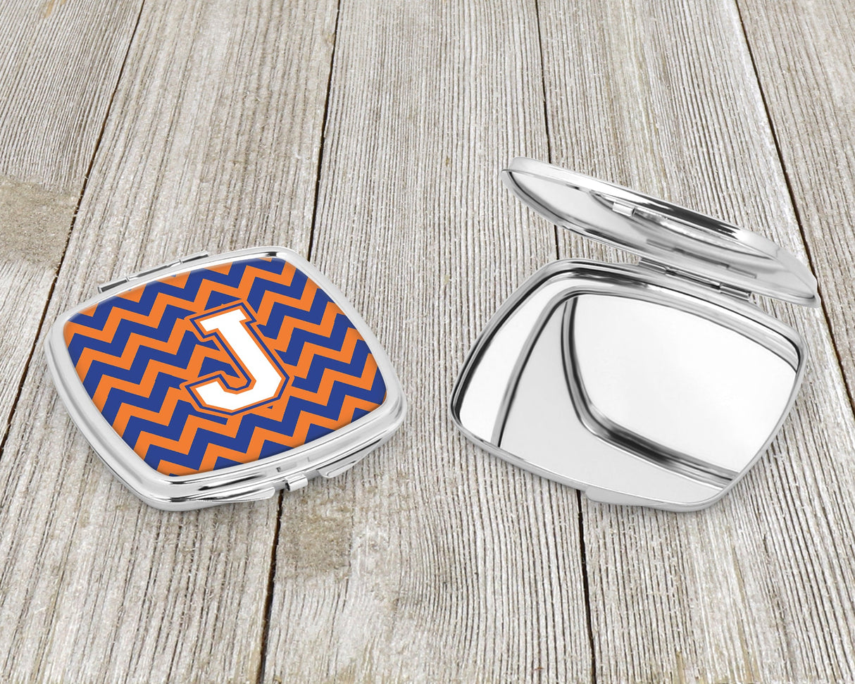 Letter J Chevron Blue and Orange #3 Compact Mirror CJ1060-JSCM by Caroline's Treasures